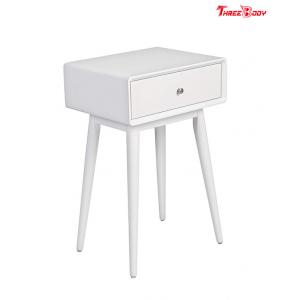 French White Contemporary Bedroom Furniture Wood Rory One Drawer Side Table