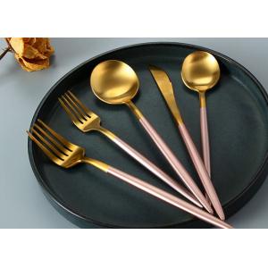 China FDA Gold And Pink Plated Stainless Steel Cutlery Set For Wedding supplier