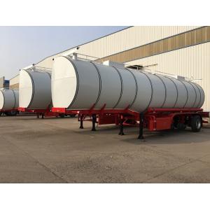 China Carbon Steel 3 Axle Chemical Tanker Truck , 34CBM Asphalt Tanker Trailer supplier
