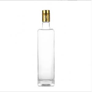 Clear Glass Lid Square Dark Green Glass Bottle for Olive Oil 250ml 500ml 750ml 1000ml