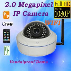 Vandalproof Dome Camera POE WIFI IP CCTV Camera Plug and play 1080P Webcam