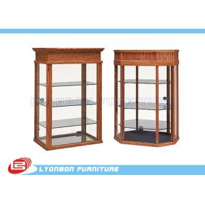 China Full vision Wood Display Cabinets MDF showcase with solid wood veneer / paint finished supplier