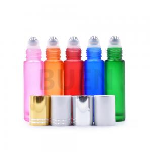 China Round Mini Roll On Perfume Bottles With Stainless Steel Roller supplier