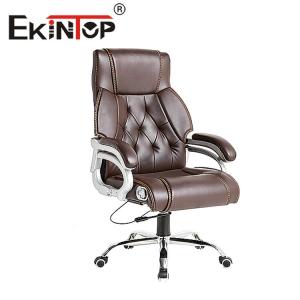 Durable Leather Massage Office Chair Swivel Brown Leather Executive Chair