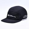 Hight Quality Unstructured 5 Panel Camper Hat Custom Black Printing Nylon Running Cap With Decorative Pockets