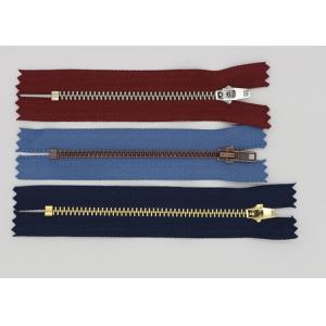 Antique Brass Zipper Close End 4# / 3# For Jeans  , Copper Y Teethauto Lock Zipper