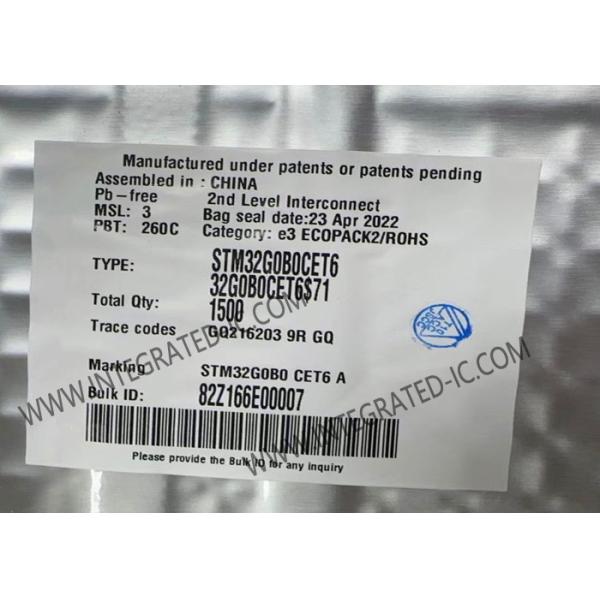 STM32G0B0CET6 el Solo-corazón de 32 bits 64MHz 512KB integró los microcontroladores IC