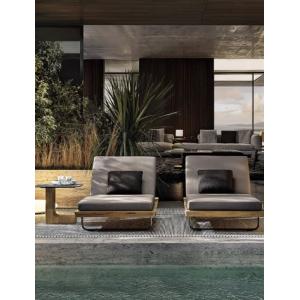 China Customized Luxury Pool Teak Wood Lounge Chair With Wheels Lesiure Bed supplier