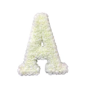 China New arrival Foam rose letter from A to Z 38cm PE Rose Flower Letter For Wedding Decoration A-Z Rose Letter supplier