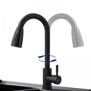 Zinc Alloy Pull Out Sink Faucet Telescopic Kitchen Tap 360 Degree Rotatable