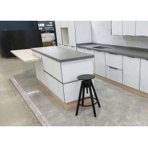 China Light Grey Quartz Floor Tiles Countertop Kitchen Top Full Polished Surfaces Finished supplier