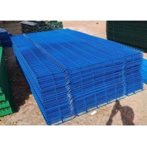 Blue Color 50x200mm Square Wire Mesh Fence Pvc Coated With Square Post