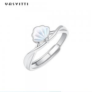 0.14cm 1.8g Sterling Silver Jewelry Rings Shell Shaped Party 925 Silver Ring