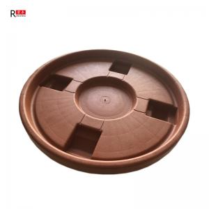 China Movable Universal Plant Pot Saucers On Wheels , Plastic Plant Trays Landing Type supplier