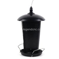 China 2 In 1 Black Hanging Wild Bird Feeder Caged Tube Type Stainless Steel Material on sale