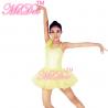 Floral Ruffle Ballet Dance Costumes Curling Hem Dress Back Cross Straps