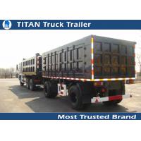 China Sand , stone transportation heavy duty cargo box trailer draw bar with 2 axles on sale