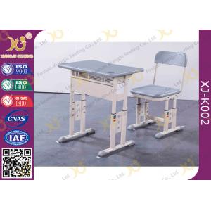 Grey Adjustable Classroom Desk And Chairs For Nigeria Ghana / Educational Furniture