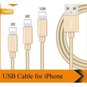 China 3FT 6FT 10FT USB Data Cable IPhone Charger Cord 1m 1.8m 3m Length Customized supplier