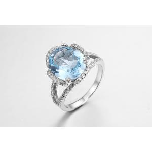 Sapphire 925 Silver Gemstone Rings 5.3g October Birthstone Engagement Ring