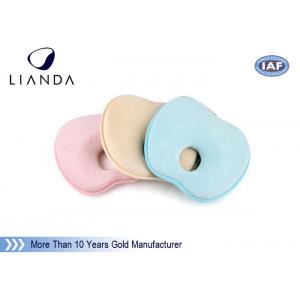 China Blue Anti Rollove Baby Memory Foam Pillow Extra Soft Baby Plush Fabric supplier