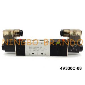 China 4V330C-08 Airtac Type Pneumatic Solenoid Valve 5 Way 3 Position 24VDC supplier