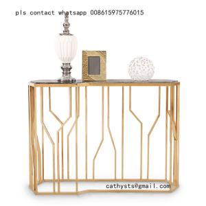 Customized Hairline Gold stainless steel table chair for restaurant metal furniture