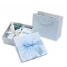 China Paperboard Blue Pink Rectangle Gift Boxes With Lids Silk wholesale