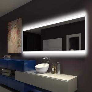 China Illuminated Square LED Bathroom Mirror With Radio Backlit Lighted Vanity Mirror Wall Mount supplier