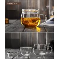 300ML Borosilicate Glass Tea Cups With Handles Removable Infuser
