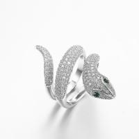 China Animal Ornament 925 Silver CZ Rings Cubic Zirconia Sterling Silver Snake Ring on sale