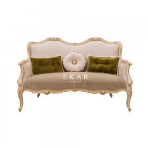 Elegant European Style Living Room Furniture Wooden Design Velvet HIgh End Fabric Sofa