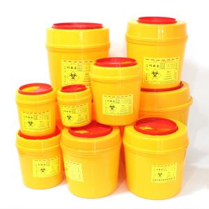 China Medical Sharps Disposal Container Waterproof Round PVC Plastic Box Sharps supplier