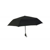 China Black Strong Foldable Travel Umbrella Double Layer For Windy Weather on sale