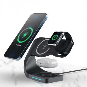 China Three In One Magnetic Wireless Charger For iPhone12 iPhone 13 Watch Headset supplier