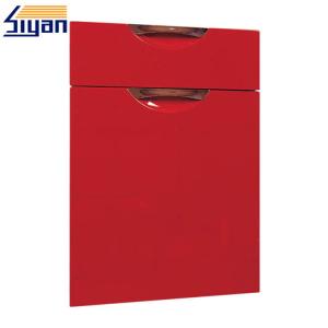 Red High Glossy Modern Kitchen Cabinet Doors Replacement With E1/E2 MDF Board