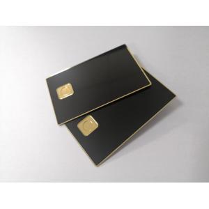 China Custom 0.8mm Plain Matte Black Metal Bank Card With Contact Chip Hole supplier