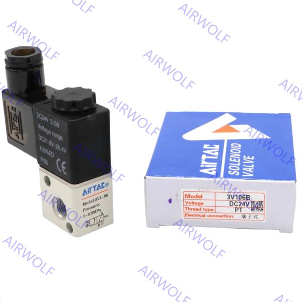 Mini Airtac Electromagnetic 3/2 Way Solenoid Valves 3V1-06,3V1-M5 with M5, 1/8