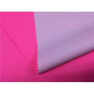 China Neon Pink Color Garment Leather Fabric With Recycle Polyester Backing 0.5mm For Raincoat supplier