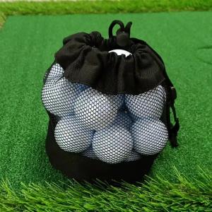 China Polyester Sports Drawstring Bag Mesh Pocket Net Pouch For Storage Golf Tennis Ball supplier