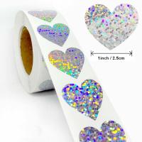 2.5cm Transparent PET Personalized Heart Shaped Gold Glitter Wall Stickers