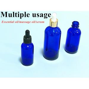 Cosmetic Glass Blue Serum Dropper Bottle 20ml 30ml 50ml Luxury Essential Oil Glass Bottle with Dropper