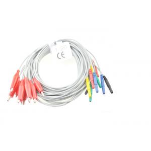 TPU Material Eeg Wires , Din 1.5 Diameter Electrodes Used In Eeg 1.2m Length