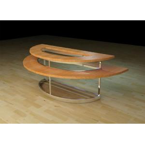 Two Layer Wooden Round Retail Display Tables , Modern Style Clothing Display Table