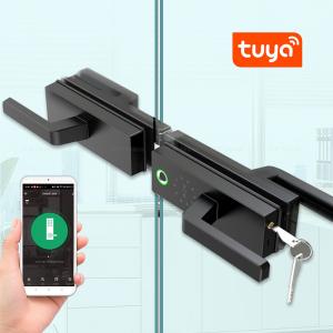 Tuya Glass Door Lock High Security Smart Lock Biometric Digital Code Card Unlock Security Office Door Lock