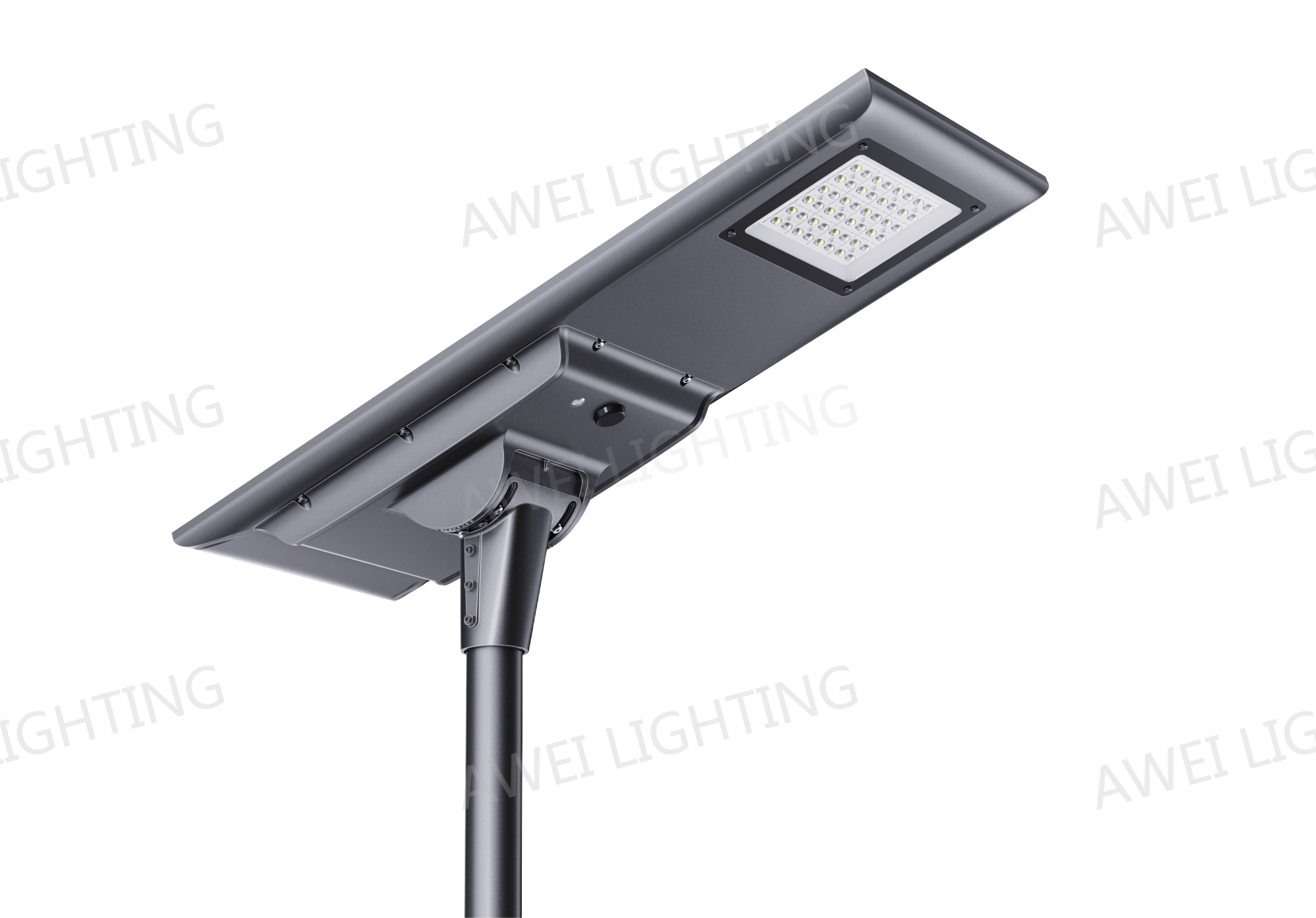 50W Solar LED Street Light Waterproof IP66 230LM/W With High-efficiency Solar Panel Used In Streets.