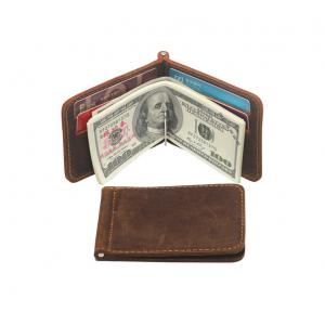 China 11.5x8x1cm 0.06kg Mens PU Leather Wallet Money Clip Card Holder Slim Bifold BM supplier