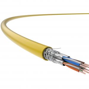 Cat 7A Cable, S/FTP Cat 7A Network Cable 23AWG Bare Copper PVC Sheath