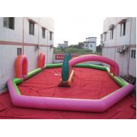 China 0.6mm PVC Inflatable Sports Games , Tarpaulin Racetrack Playground Pink Green on sale