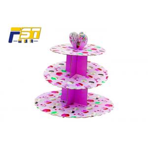 3 Tiers Full Color Printing Cardboard Paper Cupcake Display Stand Easy to Assembled